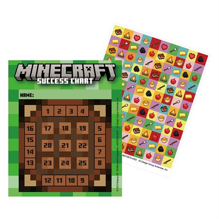 Minecraft Mini Reward Chart w /  Stickers